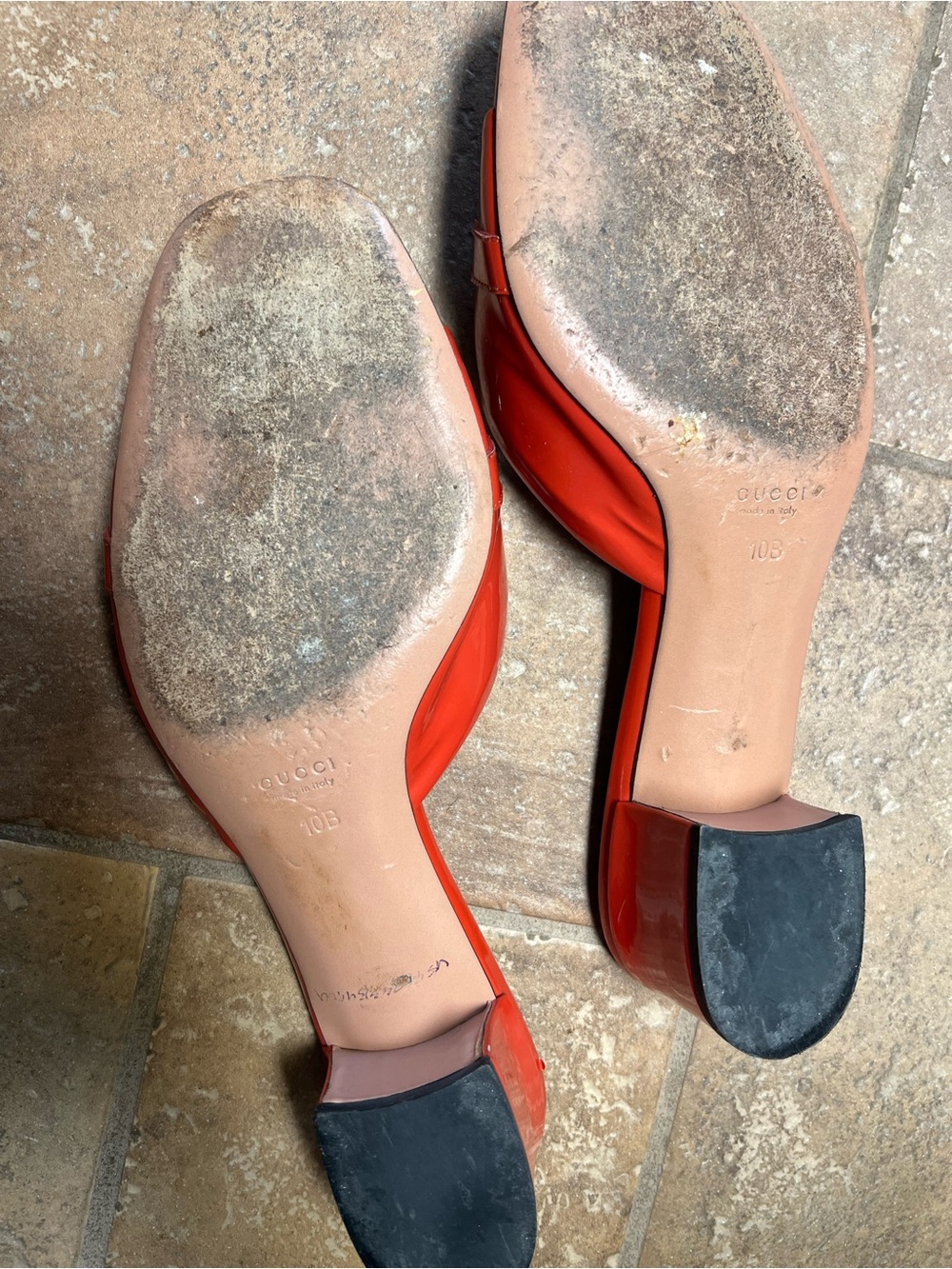 Gucci Red Patent Leather Horsebit Mules - Picture 9 of 11